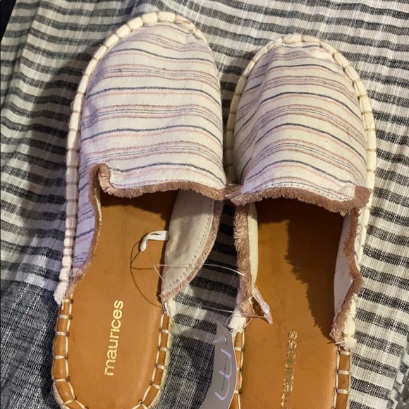 Maurices Boho Striped Slip On Slides Fringe Size 7 - Picture 2 of 11